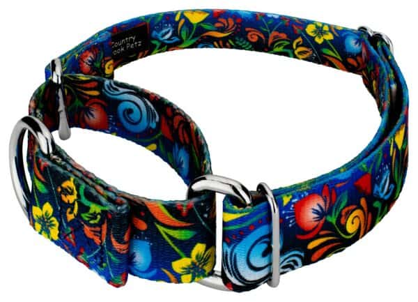 martingale collar with tropical flower design